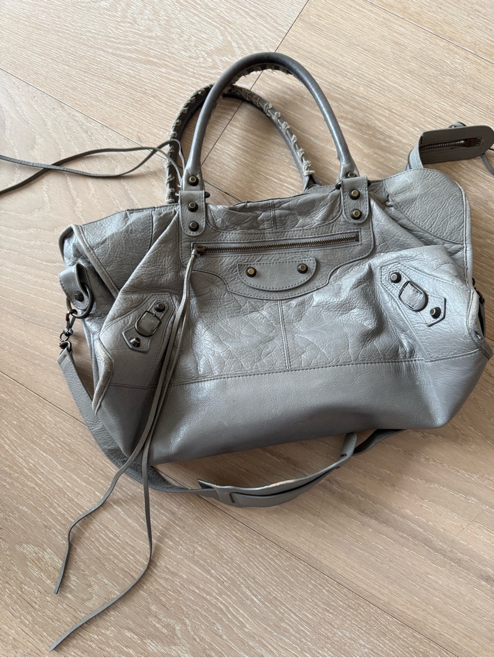 Balenciaga authentic “classic city bag” Gray Leather Motorcycle - Picture 2 of 9